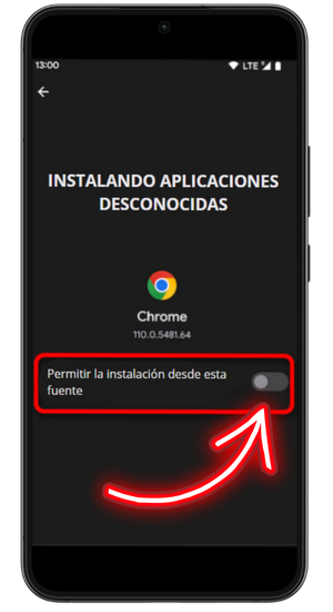 Permitir instalaciones de fuentes desconocidas